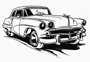 black fire car tattoo idea
