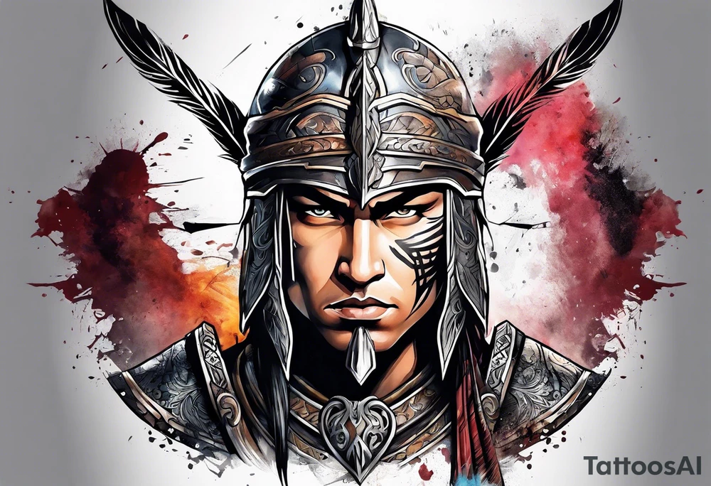 Defiant warrior tattoo idea