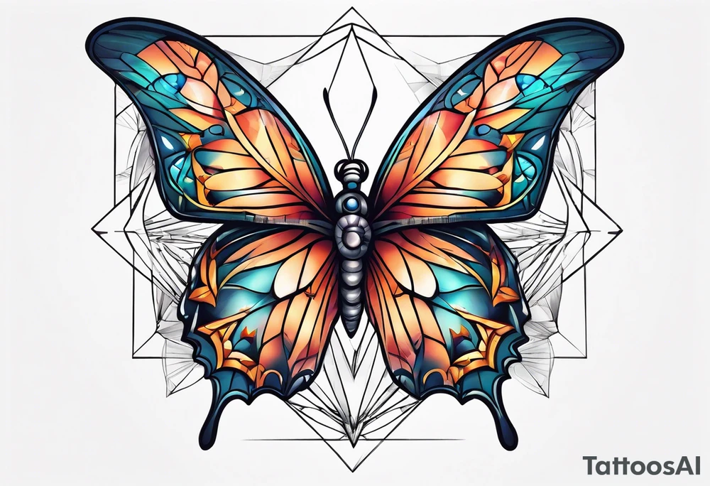 Butterfly with nova star tattoo idea