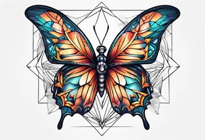 Butterfly with nova star tattoo idea