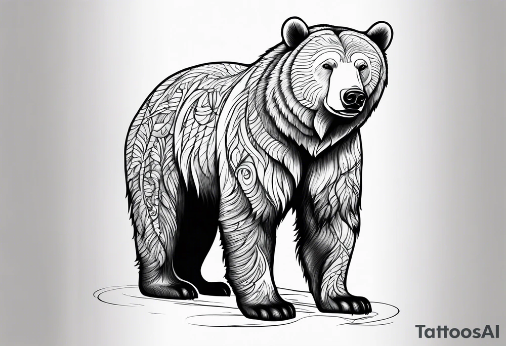 Standing snow bear tattoo idea
