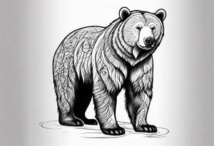 Standing snow bear tattoo idea