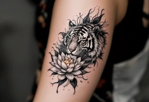 tiger and lotus tattoo idea