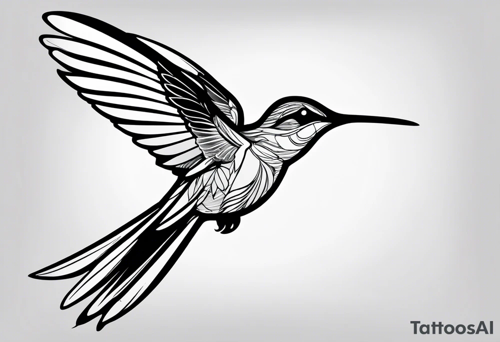 Humming bird silhouette mirrored tattoo idea