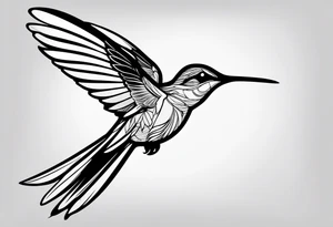 Humming bird silhouette mirrored tattoo idea
