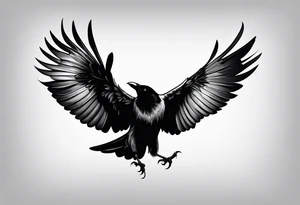 Crow in flight tattoo idea