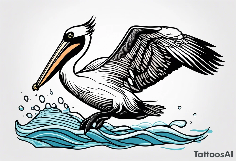 pelican +diving +water tattoo idea
