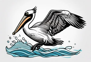 pelican +diving +water tattoo idea