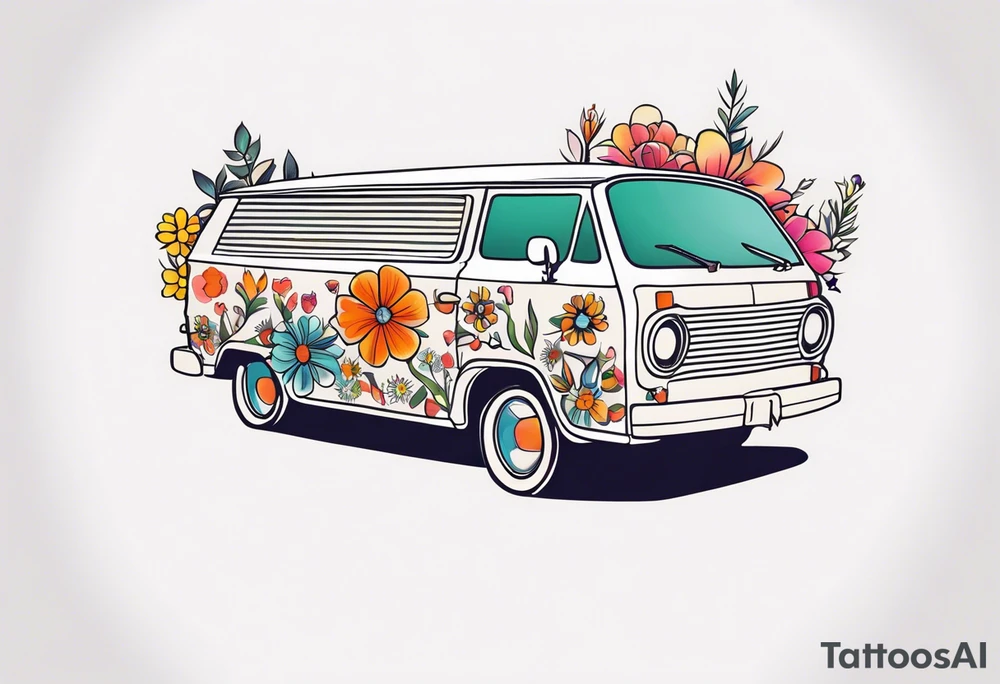 vista cruiser, vintage 70s, groovy, flowers, cute, girly tattoo idea