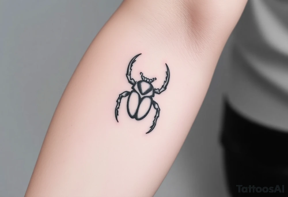 Hercules beetle in a tribal lineart style tattoo idea