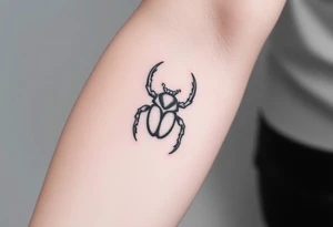 Hercules beetle in a tribal lineart style tattoo idea