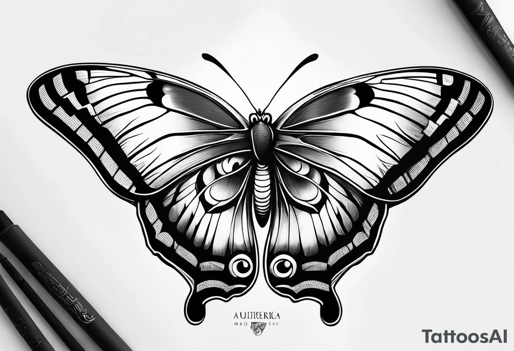 Owl butterfly tattoo idea