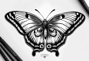 Owl butterfly tattoo idea