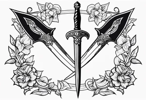 Dagger in traditionel American style tattoo idea