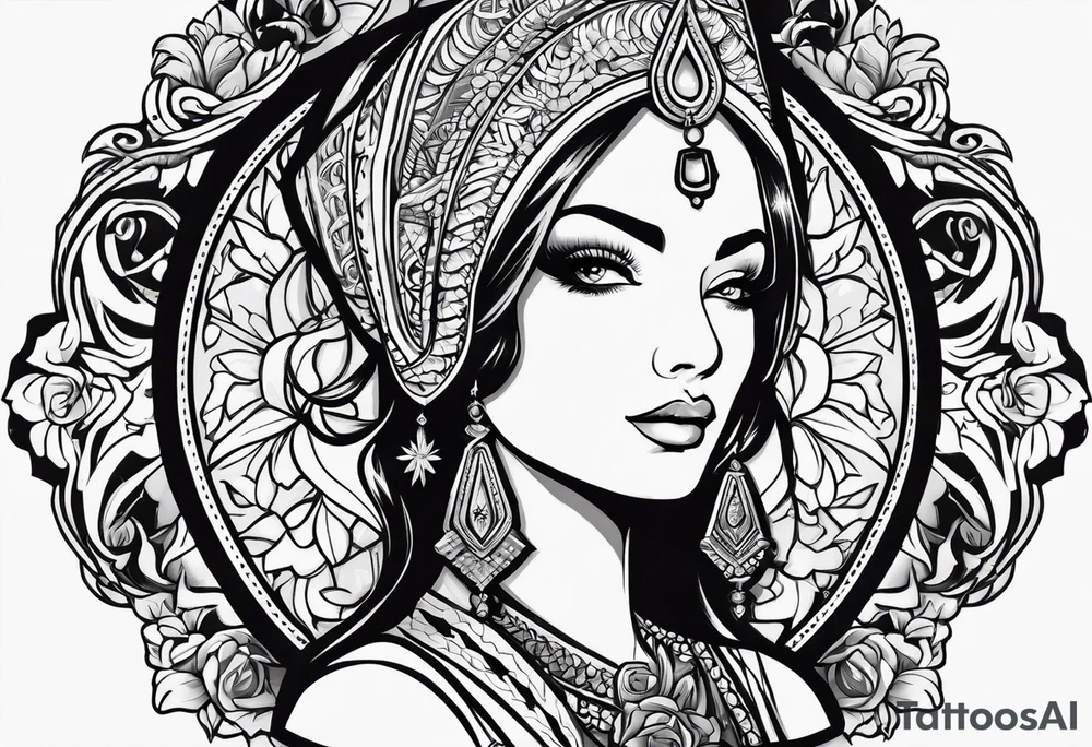 lady juctice emblem tattoo idea