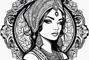 lady juctice emblem tattoo idea
