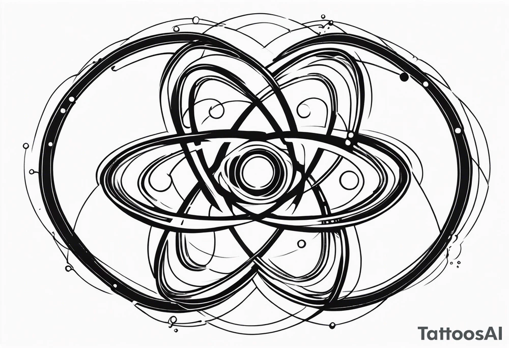 atom with quantum electron cloud tattoo idea