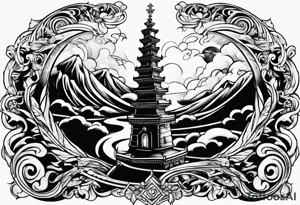 Stairway to heaven shoulder to elbow tattoo idea