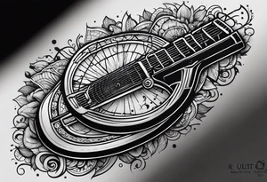 Arm tattoo sleeve include ak-47, tennis racket, fitness, motivational quote, sun, tattoo idea