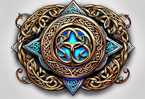 3d colored shoulder Celtic tattoo tattoo idea