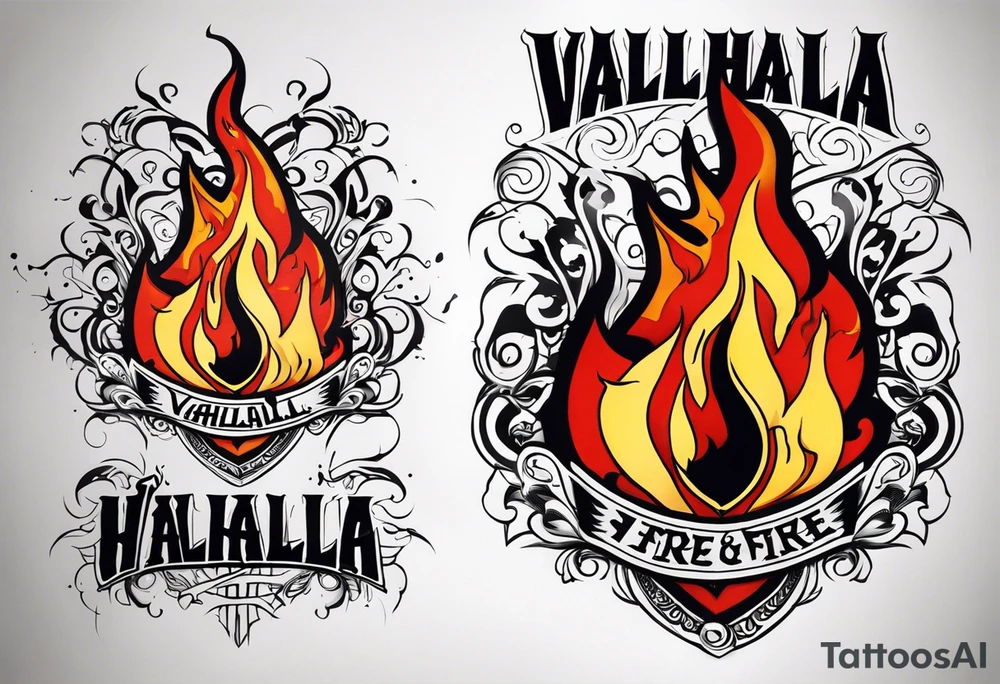 Valhalla on  fire tattoo idea