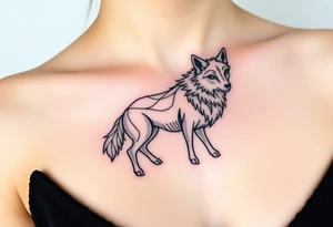 Sheep and wolf bred hybrid 
animal tattoo idea