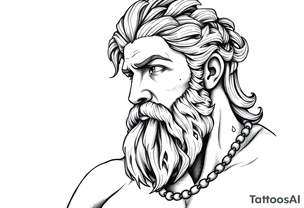 GREEK GOD LOOKING OVER HIS EMPIRE tattoo idea