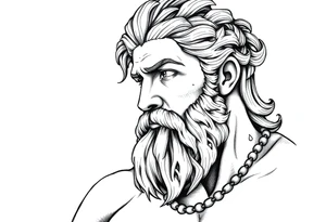 GREEK GOD LOOKING OVER HIS EMPIRE tattoo idea