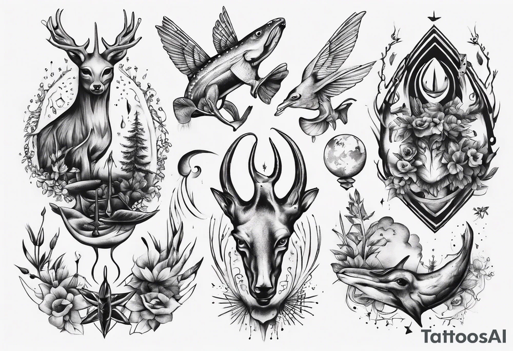reh und forelle tattoo idea