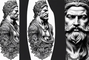 Alte Statue kopf gerissen tattoo idea