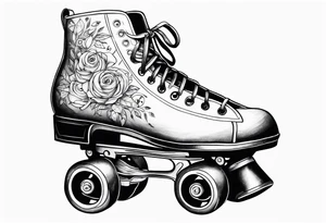 Rollerskates with music notes tattoo idea