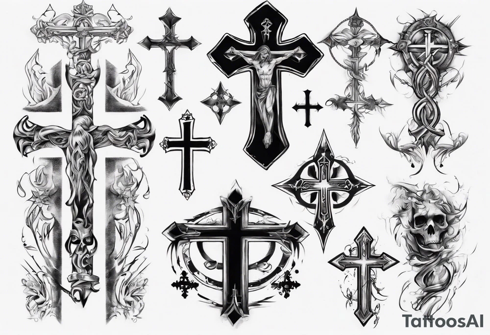 reverse cross tattoo idea
