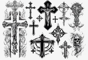 reverse cross tattoo idea