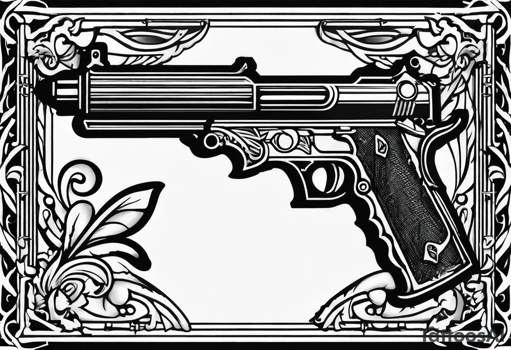 Uzi fence sign gang art tattoo idea