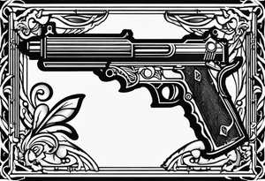 Uzi fence sign gang art tattoo idea