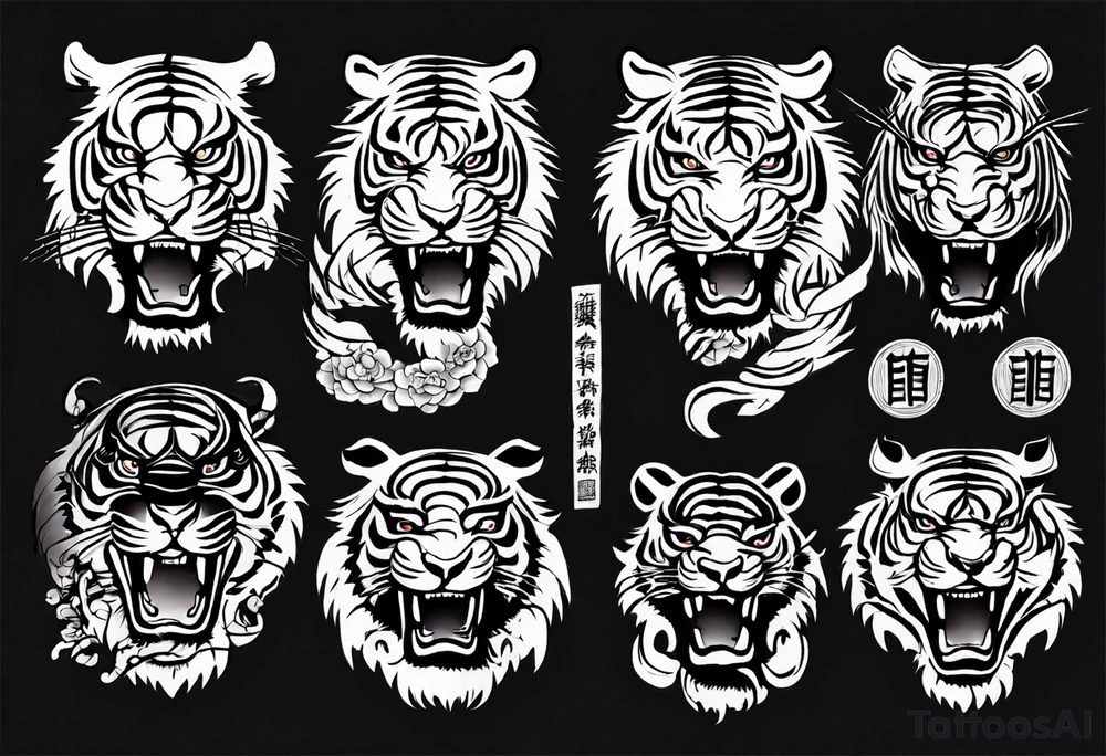 Ancient Chinese divine tiger tattoo idea