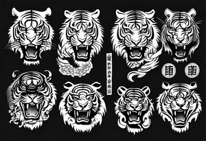 Ancient Chinese divine tiger tattoo idea