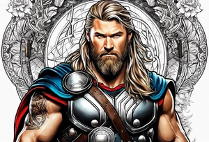 Thor with an Atheist "A" in the background tattoo idea