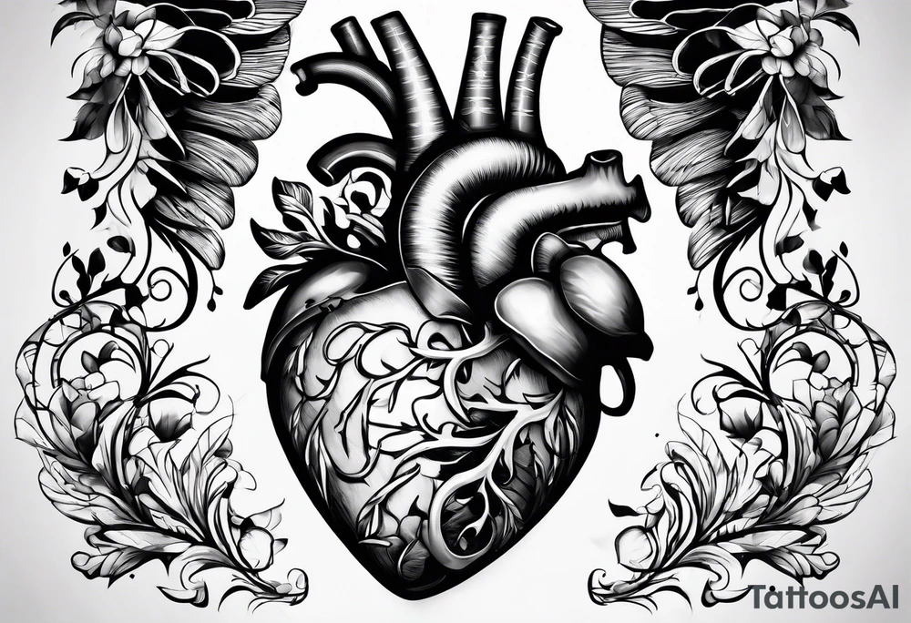 broken rib cage exposing heart tattoo idea