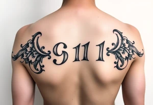Artsy creative way to write 911 feminine tattoo idea