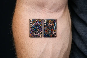 playing cards Ace king of spades tattoo idea
