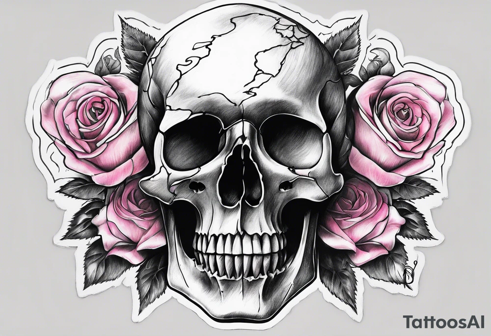 Pink Floyd skull rose tattoo idea