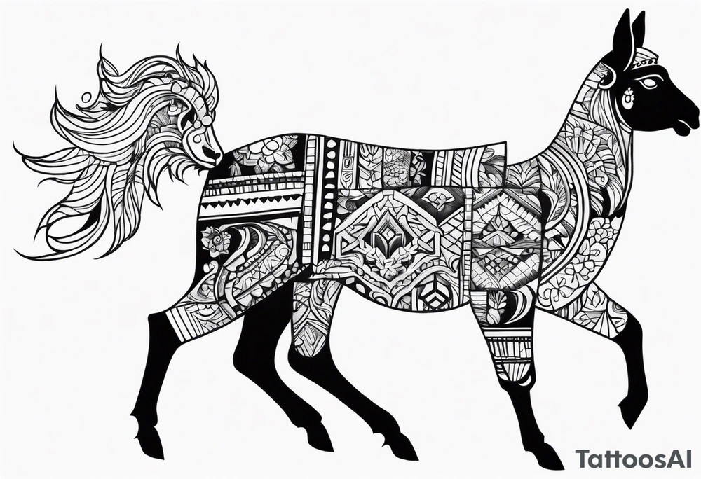 Stylized Llama tattoo idea