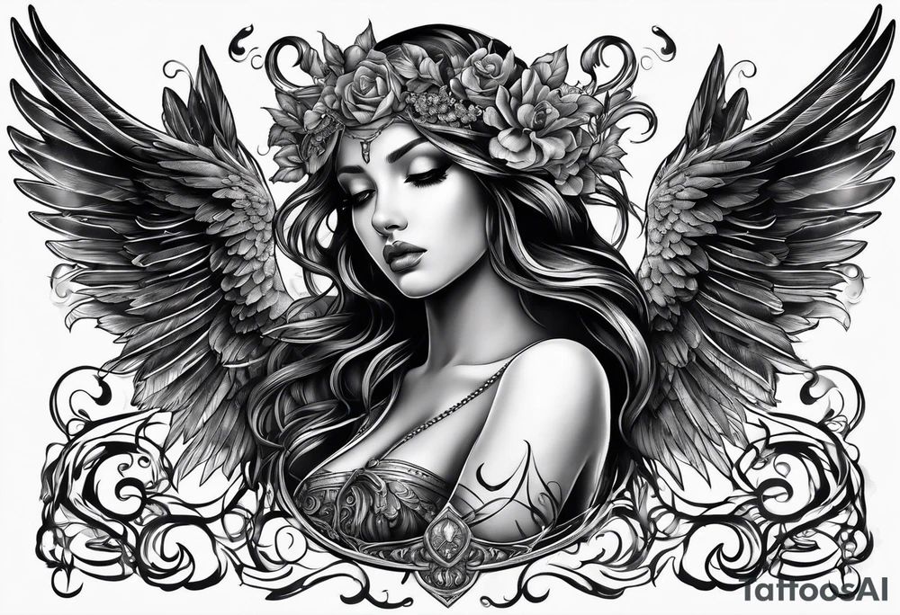 Angels with abyss tattoo idea