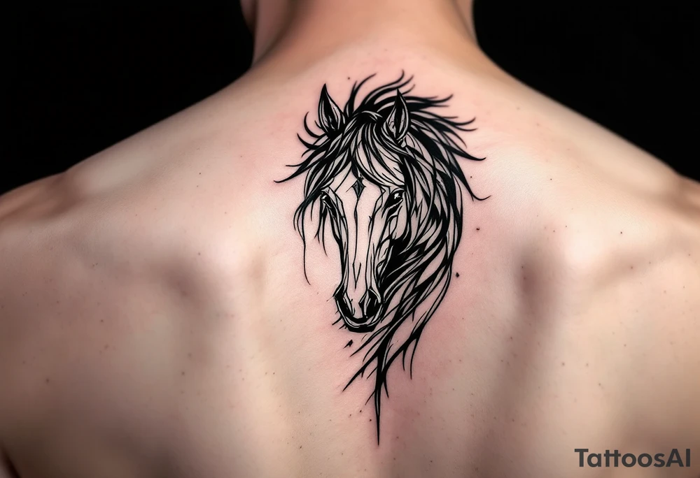 horse silhouette 
from the front tattoo idea