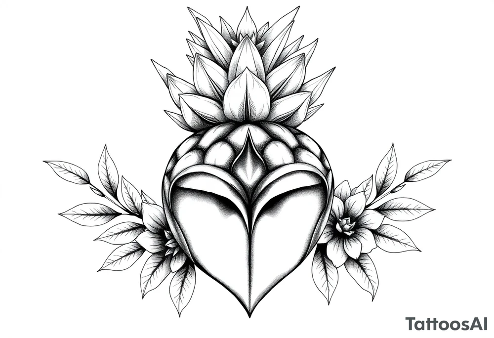 Crown pineapple vagina and anus tattoo idea