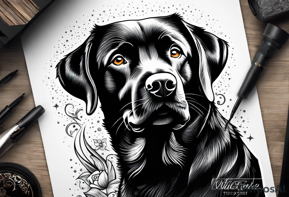 Black Labrador tattoo idea