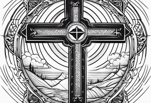 cross with bible verse tattoo idea