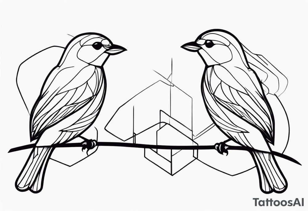 outline of two birds tattoo idea
