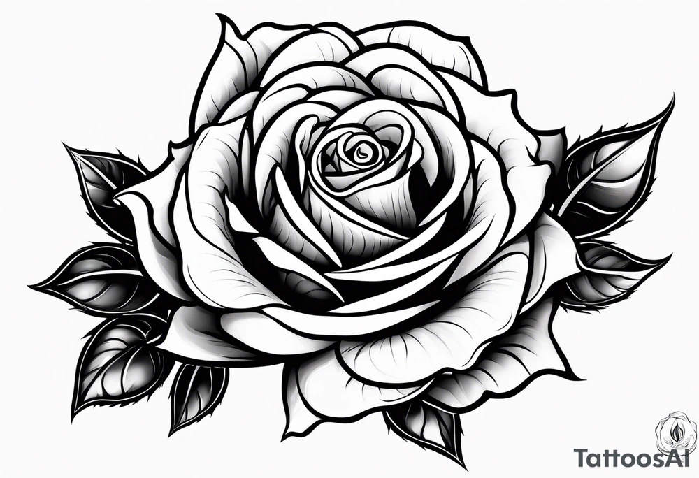 Rose with flame with the “fire rose” symbol tattoo idea